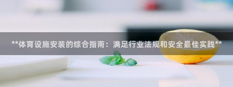 意昂体育3开户：**体育设施安装的综合指南：满足行业